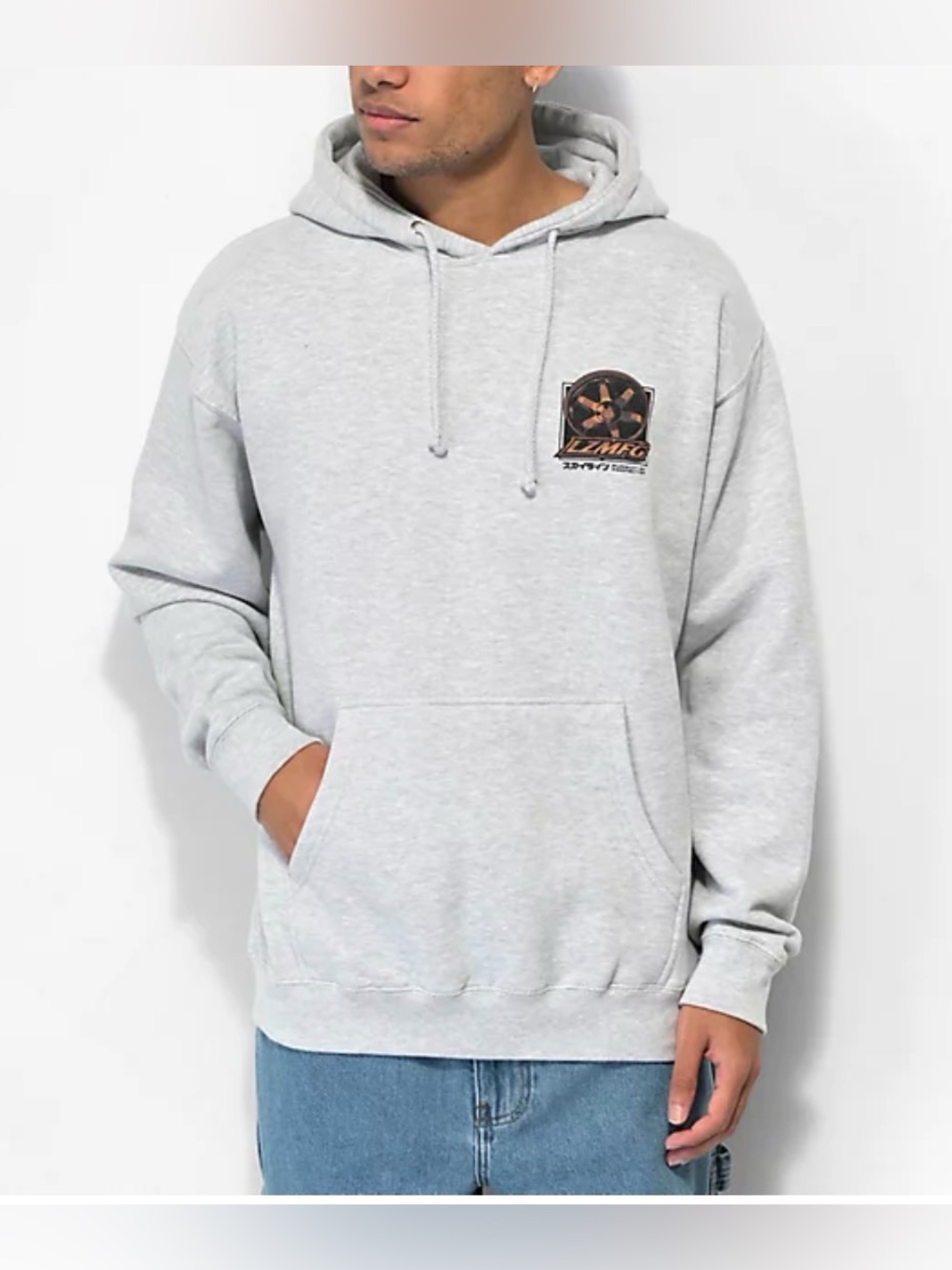 LZMFG Midnight Grey Hoodie Size Large Skyline Pursuit Of Perfection Twin Turbo